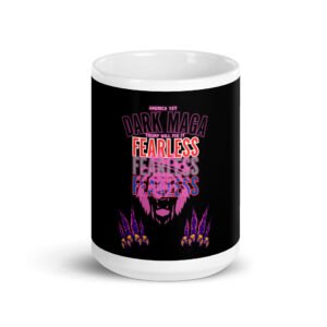 Dark Maga Hot PInk Trump Will Fix It White glossy mug